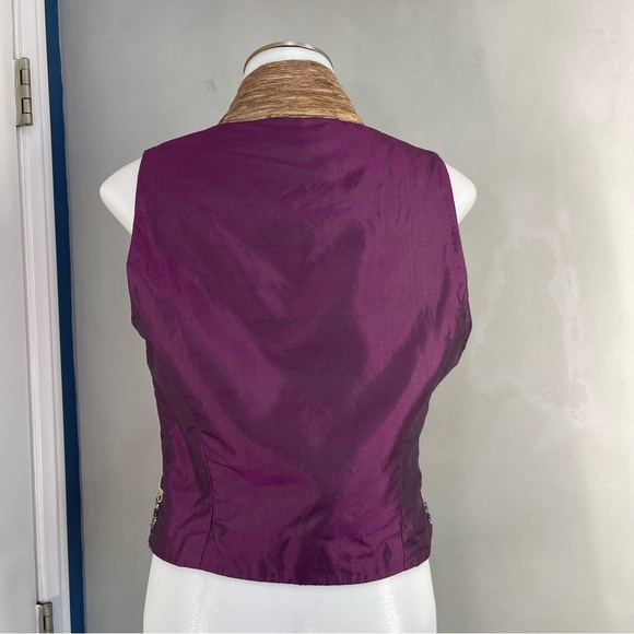 YSA Dupiré Vintage 1980s Silk Hand Beaded Art Vest - Picture 3 of 11